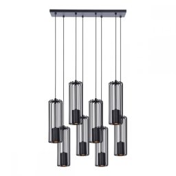 Suspensie Falcon, 3xE27, L65cm, H120cm, metal negru