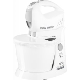Mixer de mana cu bol rotativ ECG RSM 4052, 400 W, 3.5 L, 5 viteze, functie Turbo, alb