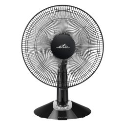 Ventilator de masa ETA Zefir 1607 90010, 45W, 30 cm, 5 palete, 4 moduri de suflare a aerului, oscilatie, negru