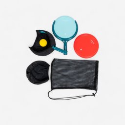 Kit 3 jocuriProdus pt. sport în familie. Disc zburător, rachetă, prinde mingea.