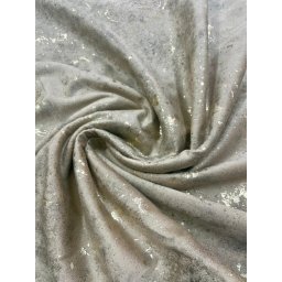 Set 2 draperii Hiko Goldie COMFY, catifea imprimata, bej auriu PPT, cu rejansa creion, 6,5cm
