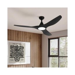 Eglo 35114 - Ventilator de tavan LED PORTSEA, 20W/230V, Ø132 cm, negru + telecomandă