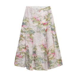 TED BAKER Fusta Layda Printed Midi With Diagonal Seam De 284191 pink