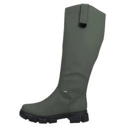 Cizme dama, verde, casual, piele ecologica, impermeabile, imblanite, lungi, cu toc, Rieker Y7190-54-Verde (Marime: 36)