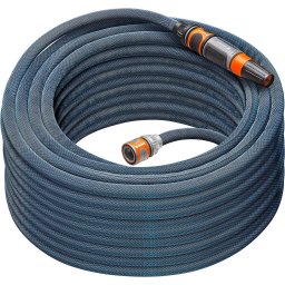 Gardena Textile Hose Liano Xtreme 1/2, 30 meter set (dark grey/orange, model 2023, incl. cleaning syringe, 2 tap connectors)