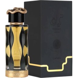 Lattafa Teriaq Intense - Apă de parfum (EDP), 100 ml - Categorie olfactivă: Oriental-Spicy - Note vârf: Șofran, Bergamotă - Note mijloc: Lichior de prune, Scorțișoară - Note bază: Amber, Tonka, Benzoin