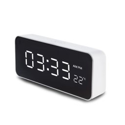 Ceasuri decorative Ceas cu alarmă și termometru GreenBlue GB397, functie snooze, alb