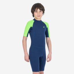 Combinezon shorty 100 YULEX® 1,5mm Albastru-Verde Copii