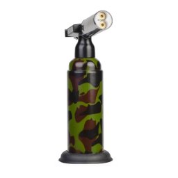 Torta Profesionala Double Jet Flame Black Leaf Camouflage Antivant Arzator 2 flacari 1300C (fara gaz)