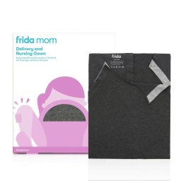 Camasa noapte maternitate si alaptare, frida mom, marime universala xs-xl, vascosa, deschidere frontala pentru alaptare, deschidere spate pentru nastere, gri