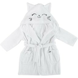 Halat de baie, bubaba, cu urechi kitty, marime 86/92/98, white