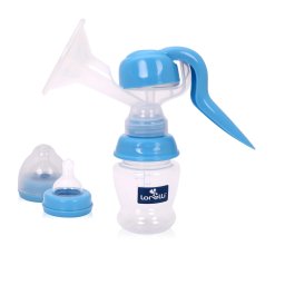 Pompa de san manuala, cu biberon 150 ml inclus, blue