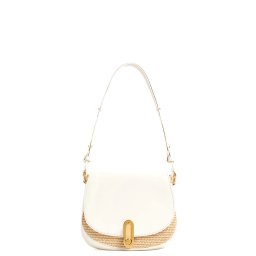 TED BAKER Geantă Kkaia Twist Lock Detail Raffia Trim Shoulder B 284033 ivory