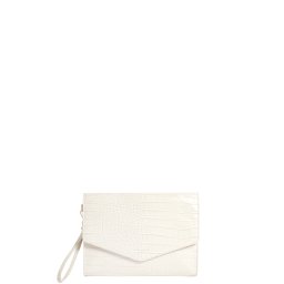 TED BAKER Geantă mică Wesslie Croc Effect Icon Envelope Pouch 282823 ivory