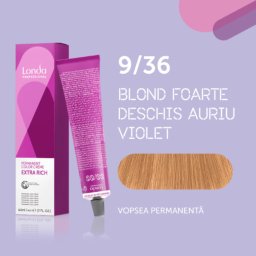 Vopsea de par permanenta Londa Professional Permanent Color Cream 9 36, Blond Foarte Deschis Auriu Violet, 60 ml