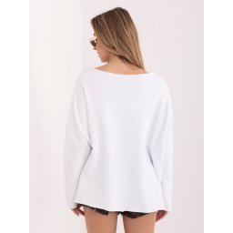 Bluză supradimensionată albă pentru femei
