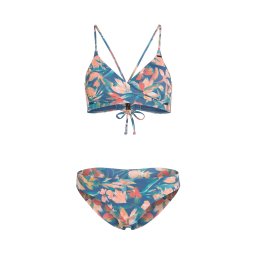 O'NEILL Costum de baie două piese 'Essentials Baay Maoi' albastru / cyan / portocaliu caisă / corai
