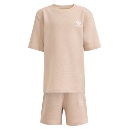 ADIDAS ORIGINALS Set 'Loose Waffle Short T-Shirt' bej deschis