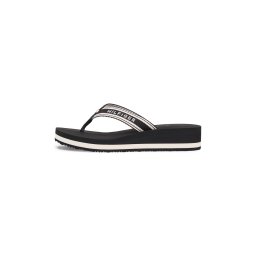 TOMMY HILFIGER Flip-flops negru / alb