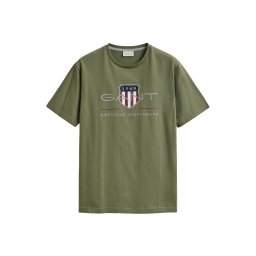 GANT Tricou verde / alb