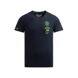 CAMP DAVID Tricou bleumarin / verde neon