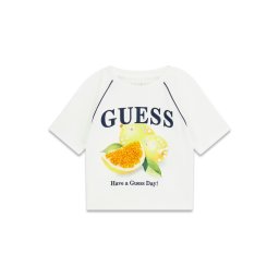 GUESS Tricou galben lămâie / portocaliu / negru / alb