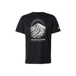 ASICS Tricou funcțional 'FUJITRAIL' negru / alb lână