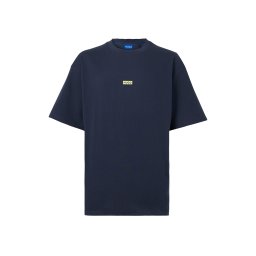 HUGO Tricou 'Nalono' fildeş / bleumarin