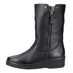 Cizme dama, negru, casual, piele naturala, imblanite, scurte, cu platforma, Rieker Y4653-00-Negru (Marime: 38)