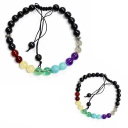 Bratara 7 Chakre cu Onix Negru 6mm, Argint 925