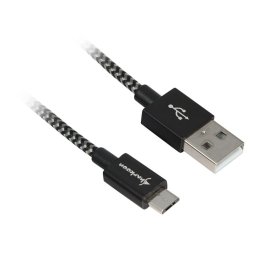Sharkoon USB 2.0 A-B black / grey 0.5m - Aluminum + Braid