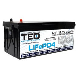 Acumulator LiFePo4 12.8V 300Ah Dimensiuni 522 x 240 x 220 mm BMS, Bluetooth M8 - TED007438
