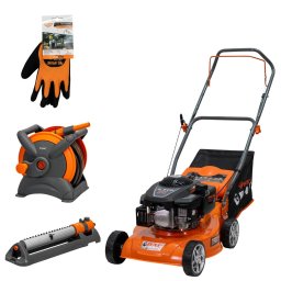 Pachet Gazonul Perfect - Masina de tuns gazon 10000MAT26B, DAC 100xls, Aspersor RURIS OS345 + Tambur cu furtun RURIS 1215 PP + Manusi de protectie Ruris Professional, size L