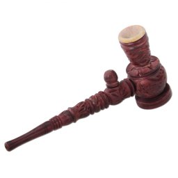 Pipa din lemn modulara Khinni indian cu bol ceramic 20cm