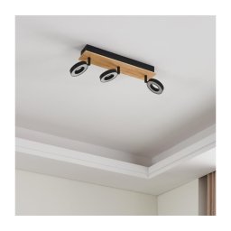 Eglo 901204 - Spot LED RIELVES 3xLED/4,2W/230V negru/maro