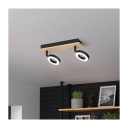 Eglo 901203 - Spot LED RIELVES 2xLED/4,2W/230V negru/maro