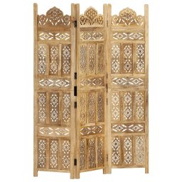 Paravan camera sculptat manual 3 panouri 120x165 cm mango GartenMobel Dekor