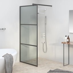Paravan de dus walk-in 80x195 cm sticla ESG închisa negru GartenMobel Dekor