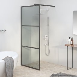 Paravan dus walk-in negru 90x195 cm sticla ESG culoare închisa GartenMobel Dekor