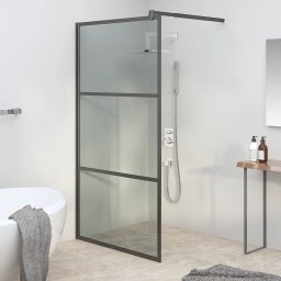 Paravan dus walk-in negru 115x195 cm sticla ESG culoare închisa GartenMobel Dekor