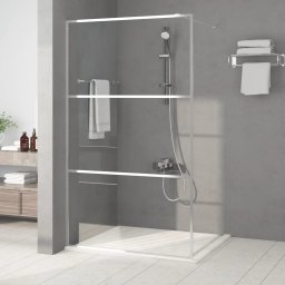 Paravan dus walk-in argintiu 115x195 cm sticla ESG transparenta GartenMobel Dekor