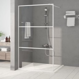 Paravan dus walk-in, alb, 115x195 cm, sticla ESG transparenta GartenMobel Dekor