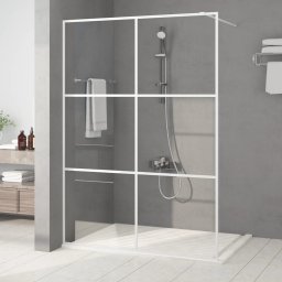 Paravan dus walk-in, alb, 140x195 cm, sticla ESG transparenta GartenMobel Dekor