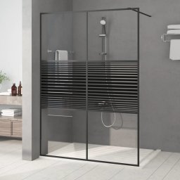 Paravan dus walk-in negru 140x195 cm sticla ESG transparenta GartenMobel Dekor