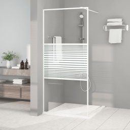 Perete de dus walk-in, alb, 90x195 cm, sticla ESG transparenta GartenMobel Dekor