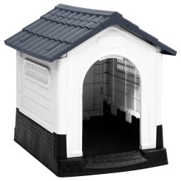 Cusca pentru caini gri 57x68x66 cm polipropilena GartenMobel Dekor