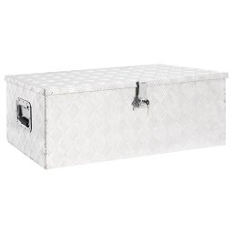 Cutie de depozitare, argintiu, 90x47x33,5 cm, aluminiu GartenMobel Dekor