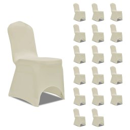 Huse elastice pentru scaun, 18 buc., crem GartenMobel Dekor