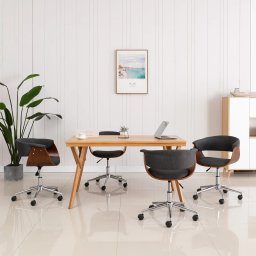 Scaune de bucatarie pivotante, 4 buc., gri, textil GartenMobel Dekor