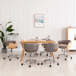 Scaune de sufragerie pivotante, 6 buc., gri taupe, textil GartenMobel Dekor